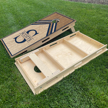 2 Tone Light Wood & Navy Triangle Monogram | 2 Designs