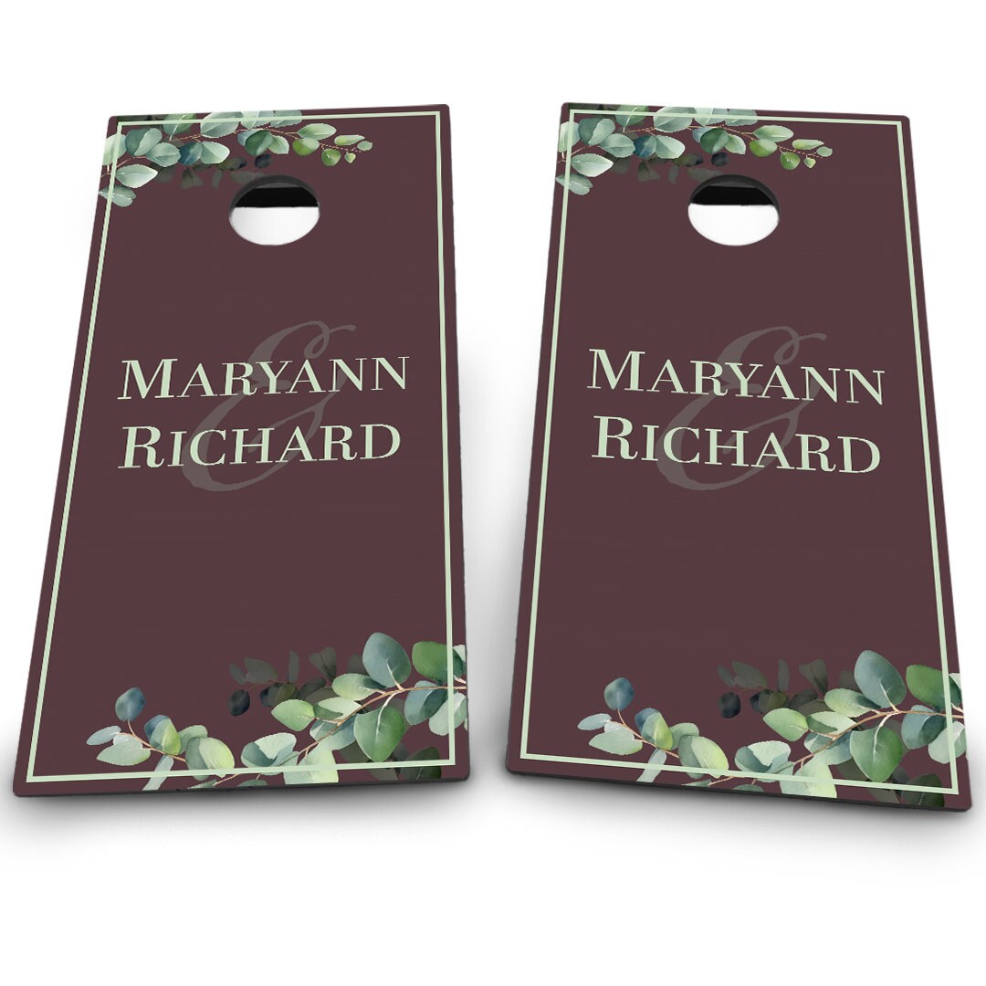 Couples Names with Leaves | Pink