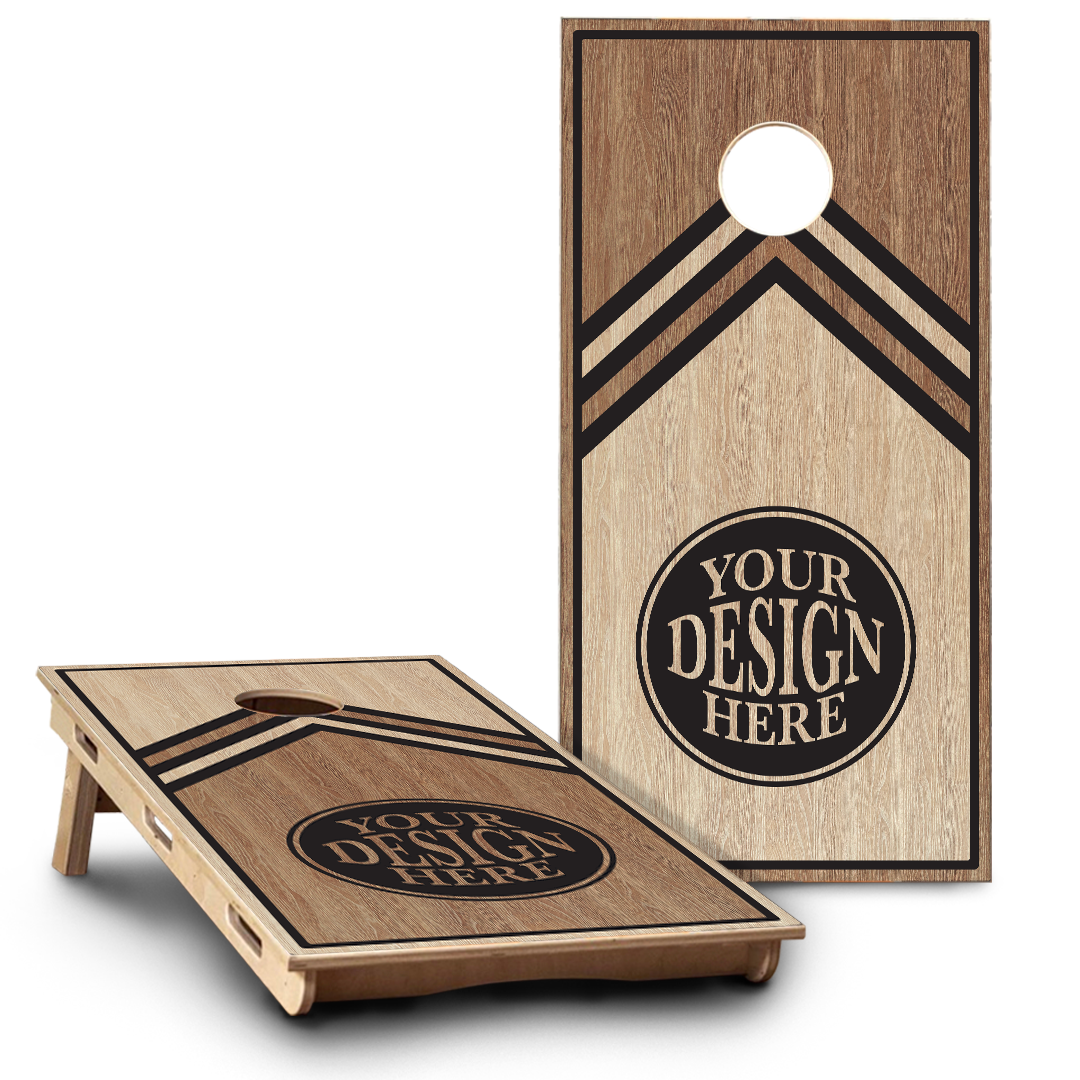 2 Tone Light Wood & Black Triangle Monogram | CUSTOM | 2 Designs