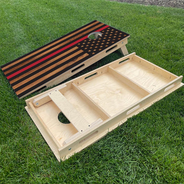 Wood American Flag with Red Stripe