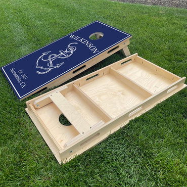 Anchor & Last Name | 2 Designs | Blue & White