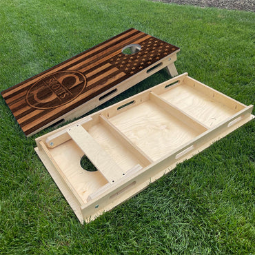 Wood American Flag Monogram