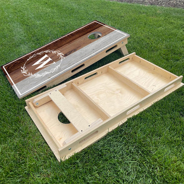 Wedding Wreath Monogram 3 Tone Wood Planks