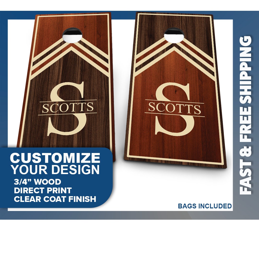 2 Tone Wood Triangle Monogram | 2 Designs