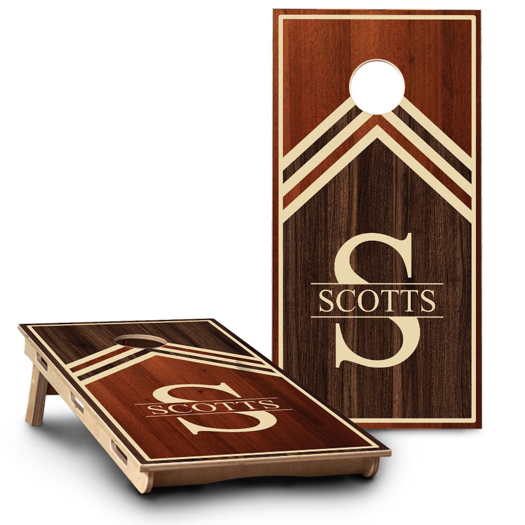 2 Tone Wood Triangle Monogram | 2 Designs