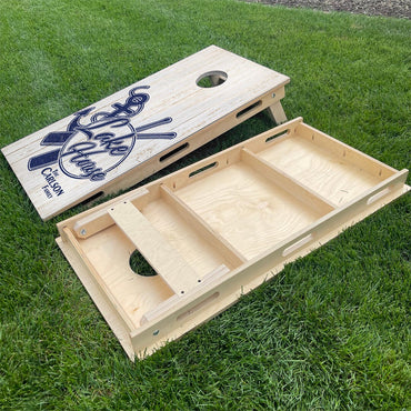 Lake House + Last Name on White Wood