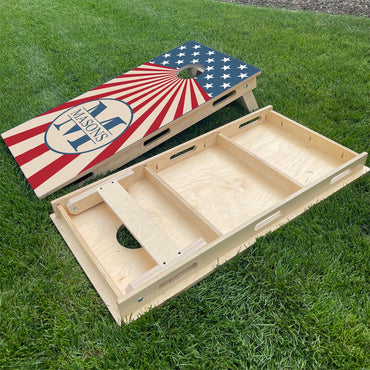 Vintage Radial American Flag Monogram