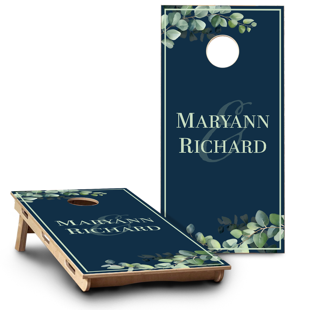 Couples Names with Leaves | Blue