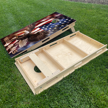 Patriotic American Flag & Eagle Flying