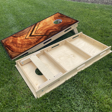 3 Arrows Down on Wood Grain