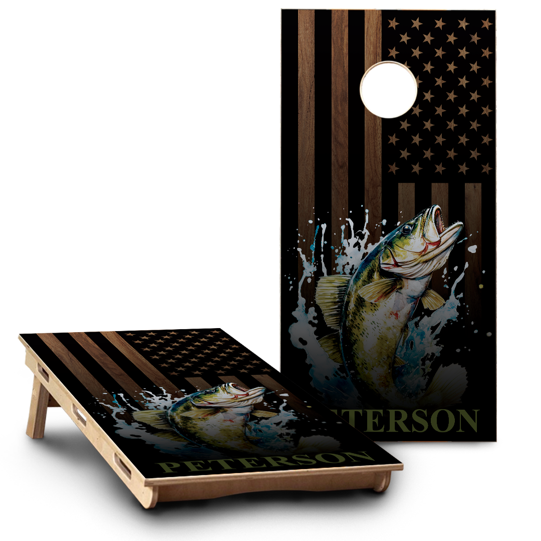 Rustic Bass & American Flag