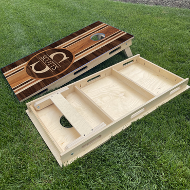 Vertically Striped Wood Grain Monogram