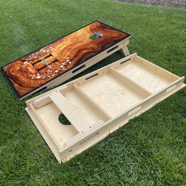 Elegant Wood Grain with Flower Wreath Frame Monogram