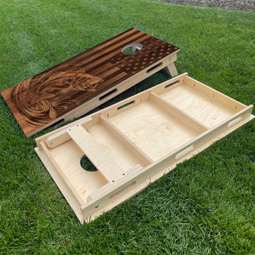 Wood American Flag & Bass