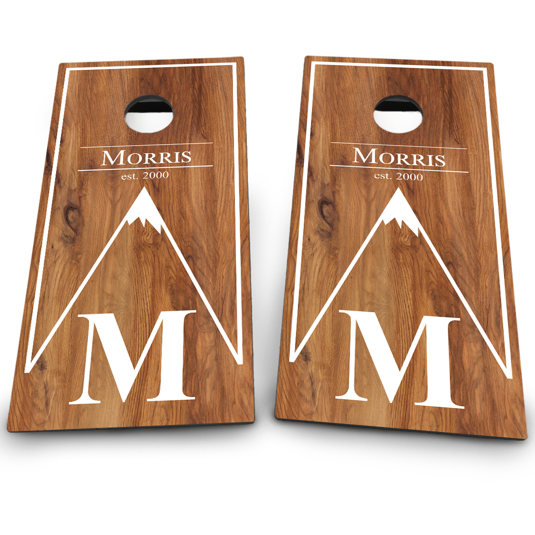 Wood Mountain Peak & Monogram | White