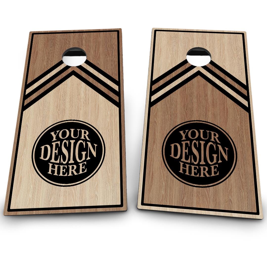 2 Tone Light Wood & Black Triangle Monogram | CUSTOM | 2 Designs