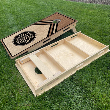 2 Tone Light Wood & Black Triangle Monogram | CUSTOM | 2 Designs