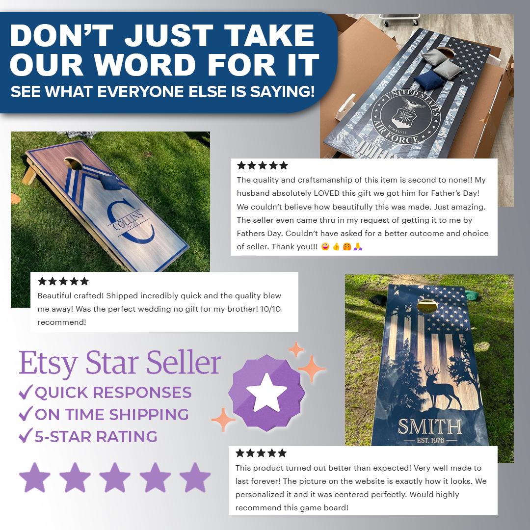 2 Tone Light Wood & Navy Triangle Monogram | 2 Designs