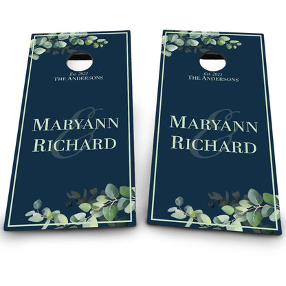 Couples Names with Leaves | Blue