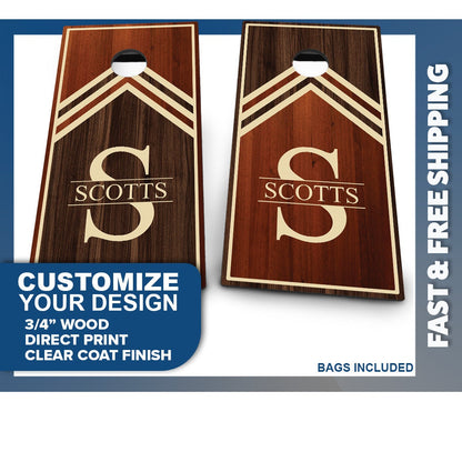 2 Tone Wood Triangle Monogram | 2 Designs