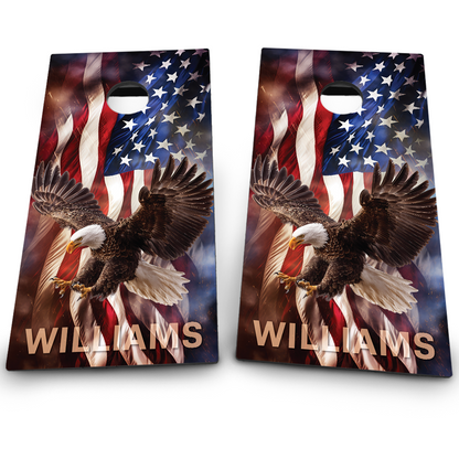 Patriotic American Flag & Eagle Flying