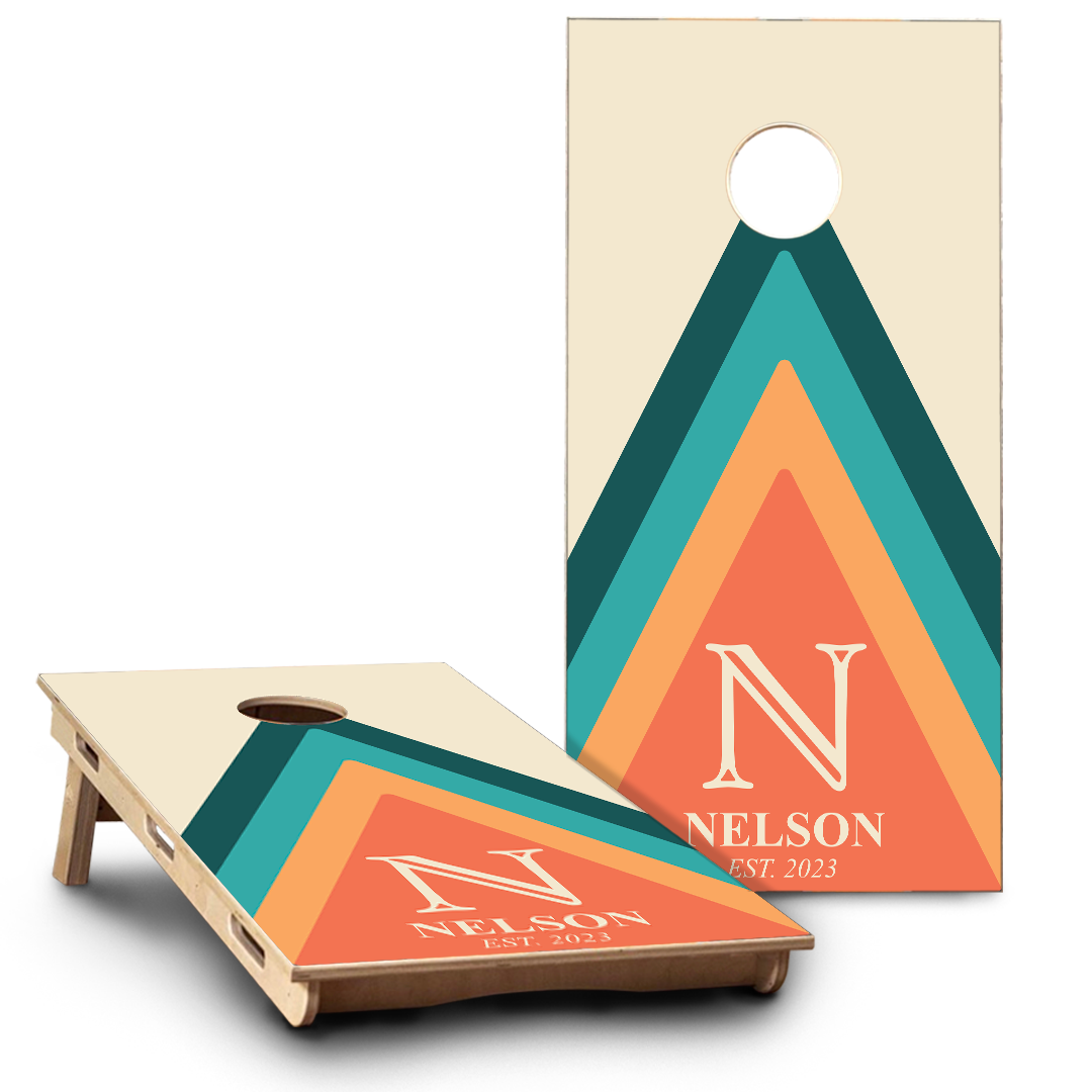 Retro Triangle Stripes & Last Name