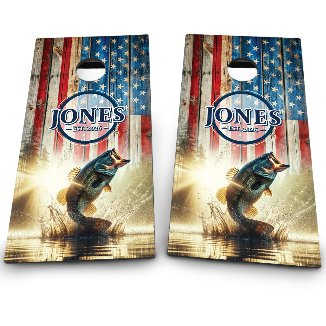 American Flag & Bass Sunrise Monogram