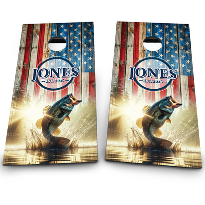 American Flag & Bass Sunrise Monogram