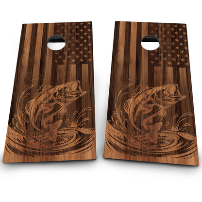 Wood American Flag & Bass