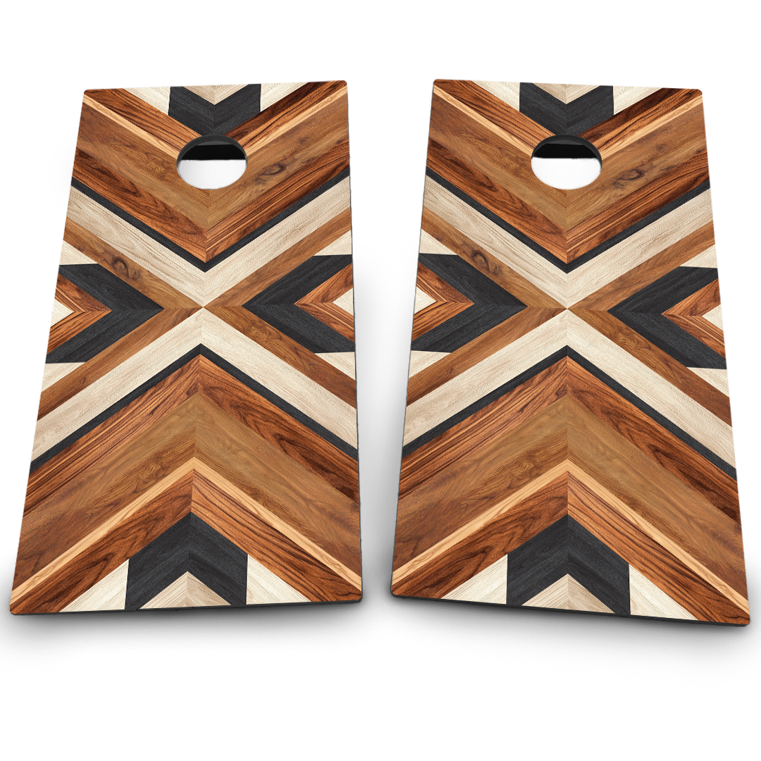 Wood Grain Cornhole Board Set