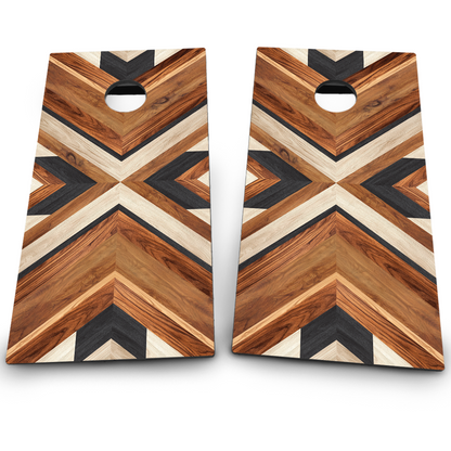 Wood Grain Cornhole Board Set