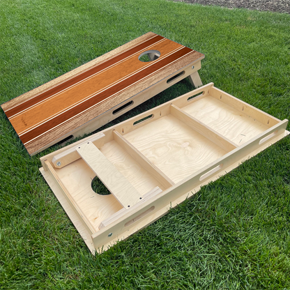 Custom Wood Grain Cornhole Board Set