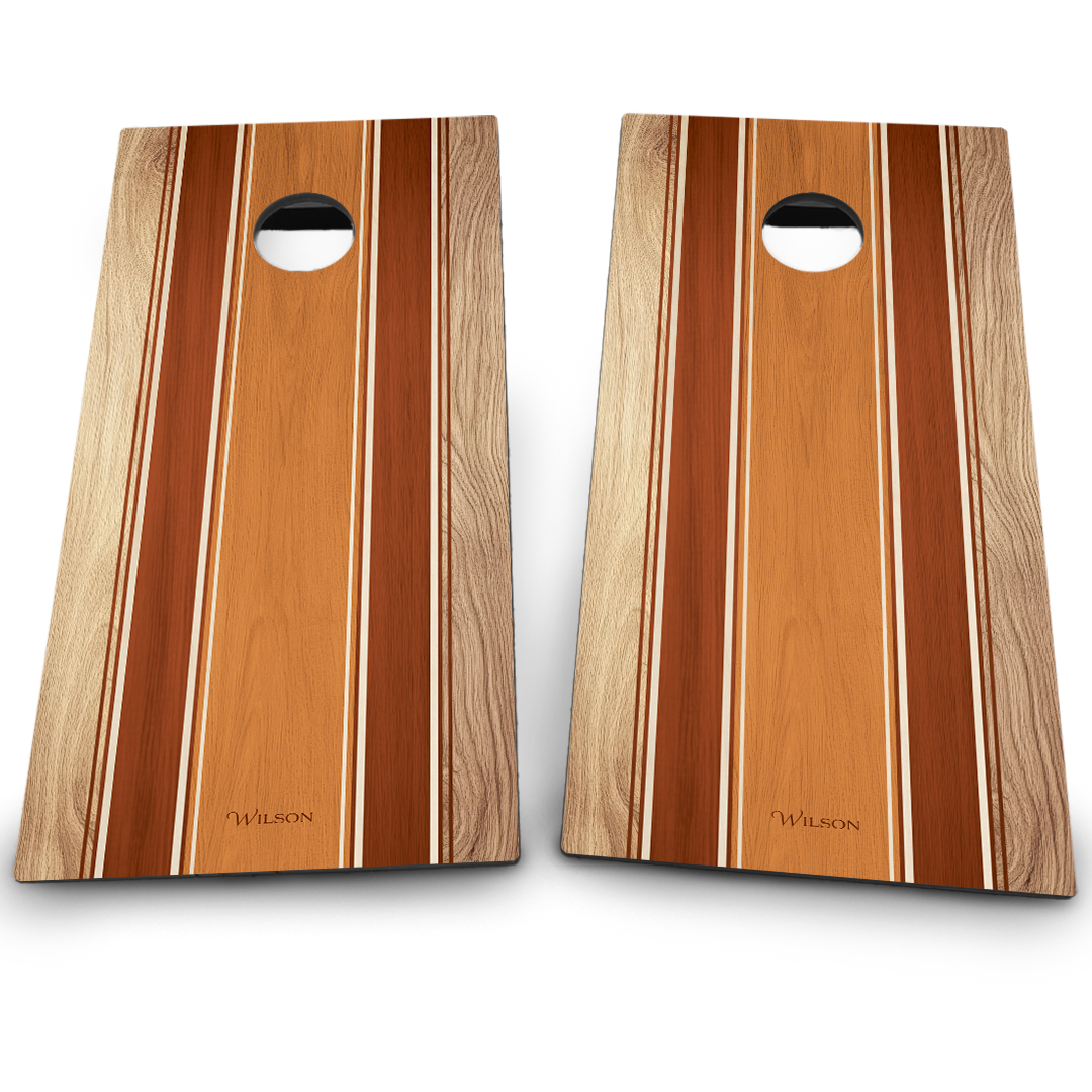 Custom Wood Grain Cornhole Board Set