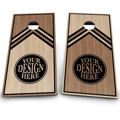 2 Tone Light Wood & Black Triangle Monogram | CUSTOM | 2 Designs