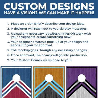 2 Tone Light Wood & Navy Triangle Monogram | 2 Designs